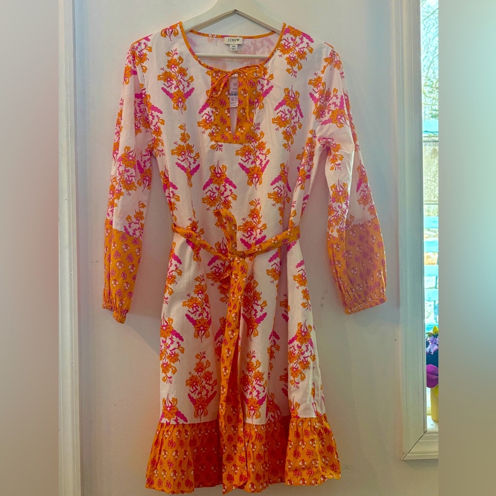 J. CREW Floral Block Print Midi Dress Size: XS☀️